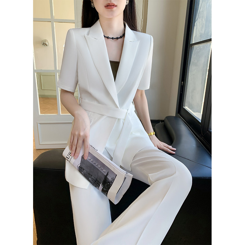 夏季高端西装套装女薄款修身2026新款时尚气质职业高级感白色西服