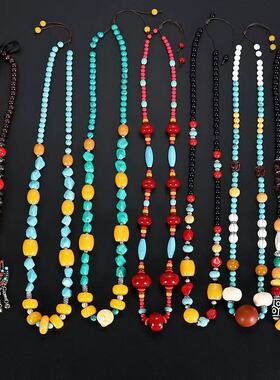 藏族饰品文艺配饰藏式天珠吊坠男女木制首饰挂件藏项链装饰民族风