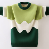 男童毛衣纯棉儿童线衣中大童冬季 洋气春秋 加绒加厚男孩宝宝针织衫