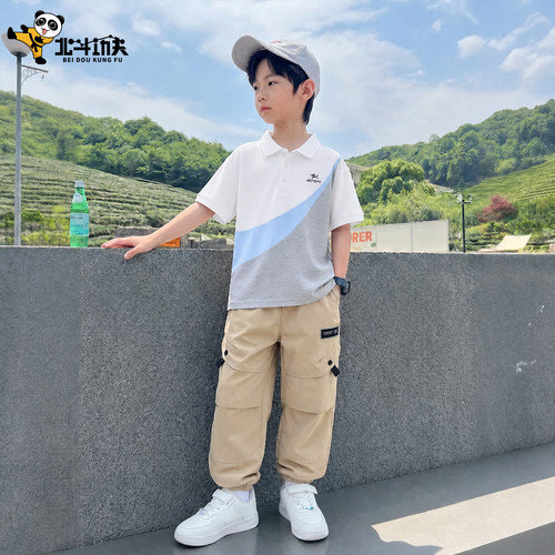 男童夏季短袖套装薄款2026新款儿童中大童宝宝两件套长裤帅气韩版