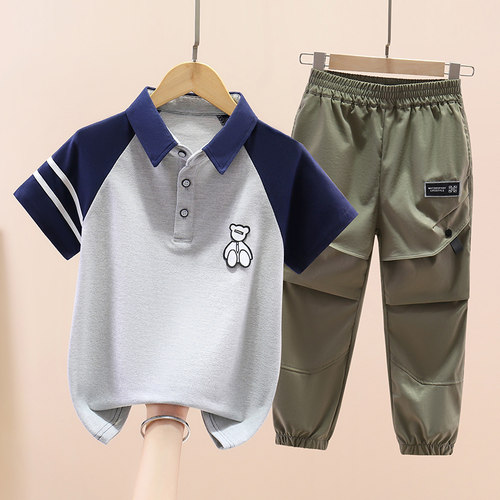 纯棉夏装韩版2件男童套装