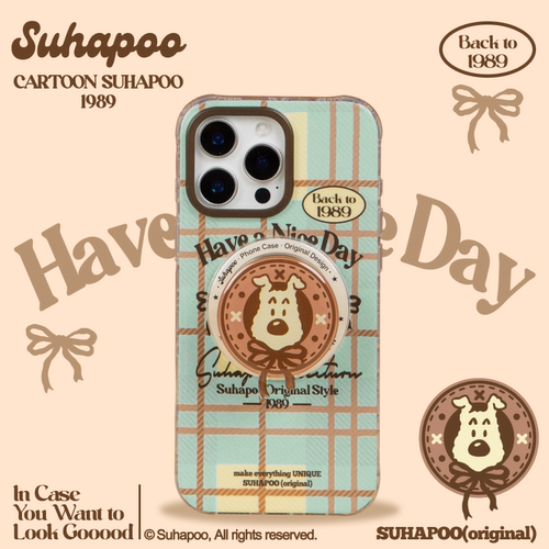 suhapoo壳内策展 蓝格纹手机壳iPhone17promax苹果16原创15ins风16pro14plus全包