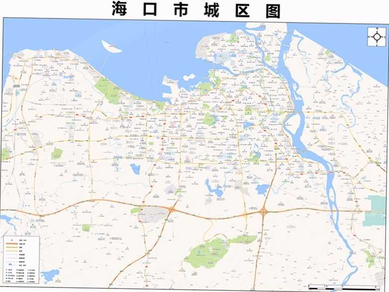 高档2021新款海口市地图 贴图 办公室挂图高清防水墙壁装饰画定制