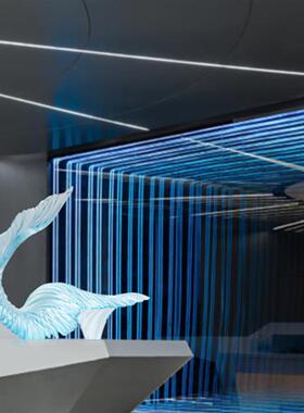 简约现代家居创意透明树脂雕塑摆件酒店样板房玄关客厅软装艺术品