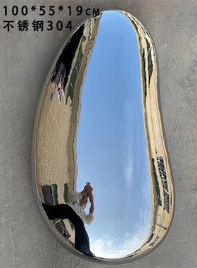 不锈钢水滴鹅卵石头雕塑室内售楼处酒店会所水池装饰摆件抽象艺术