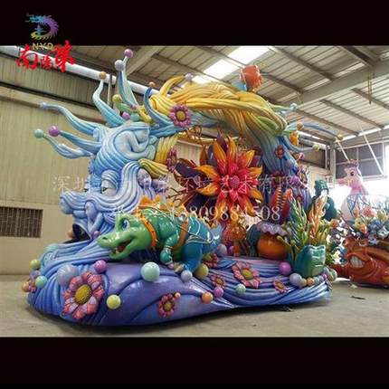 环保主题彩车春节国庆彩车巡游玻璃钢彩车花车峰会巡游彩车