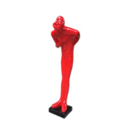 厂家新品大酒店大堂餐饮卖场装饰品弯腰鞠躬笑脸人玻璃钢人物雕塑