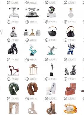 新中式轻奢酒店售楼处雕塑艺术品简约现代抽象透明树脂桌摆件N