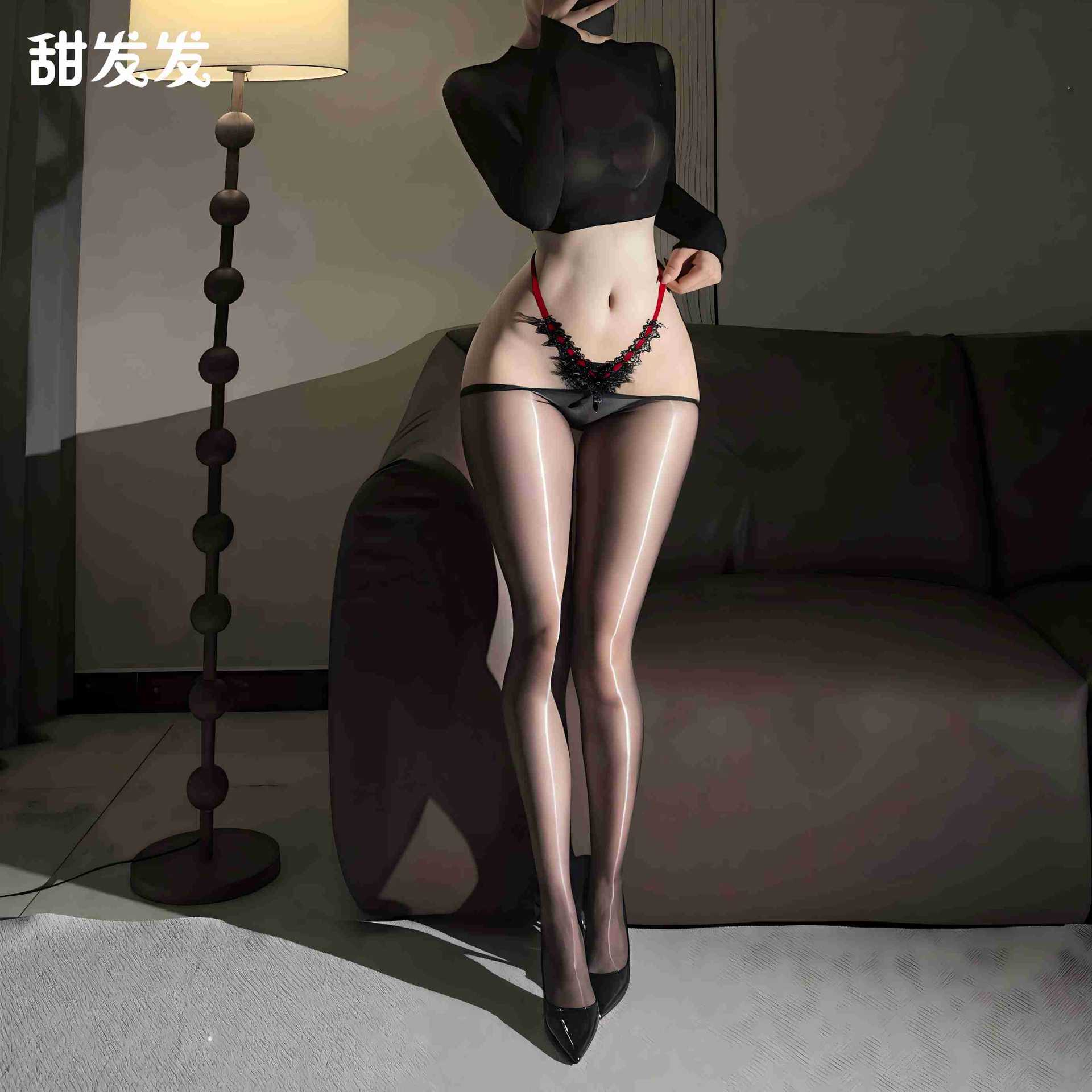 季末超薄窄腰高端隐形显瘦性感诱惑光泽黑丝袜油亮贴肤情趣丝袜女