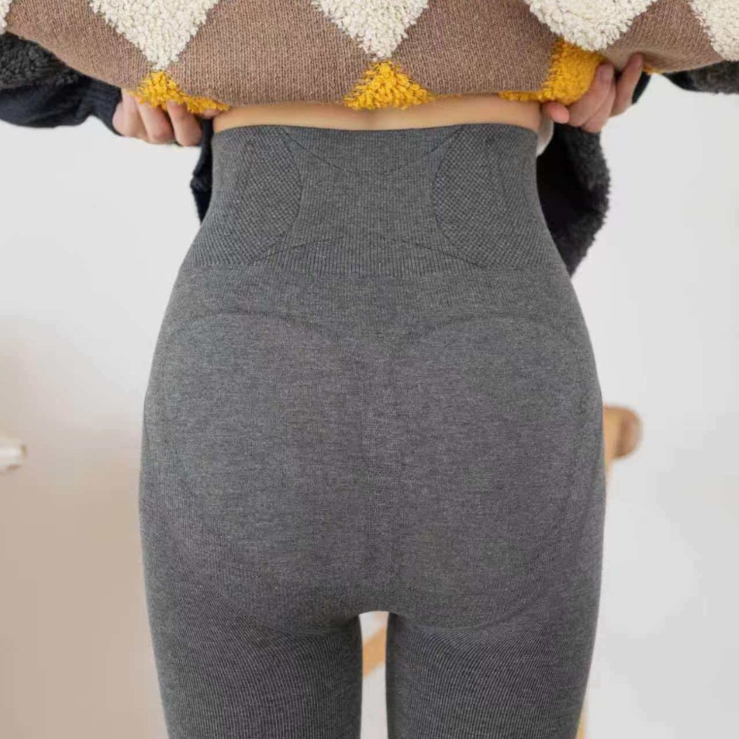 女加绒加厚棉竖条收腰显瘦连裤袜瘦腿踩脚竖条纹高腰美腿提臀