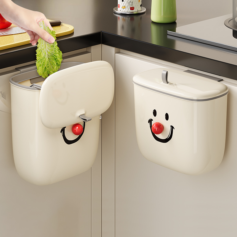 星优垃圾桶家用厨房专用免弯腰壁挂式大号带盖卫生间厕所马桶纸篓