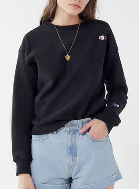 CHAMPION冠军春季女装经典绣标纯色百搭加绒圆领卫衣集货