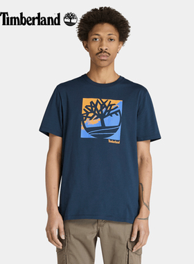 夏季新品TIMBERLAND添柏岚短袖男户外休闲透气圆领棉T恤衫印花