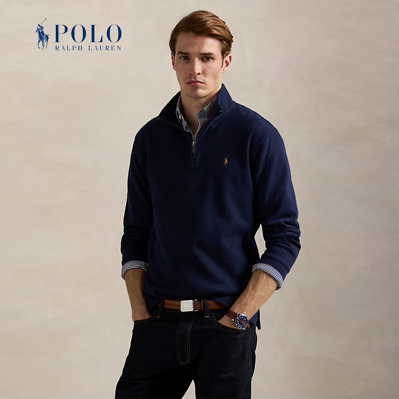 RalphLauren马标半拉链针织衫