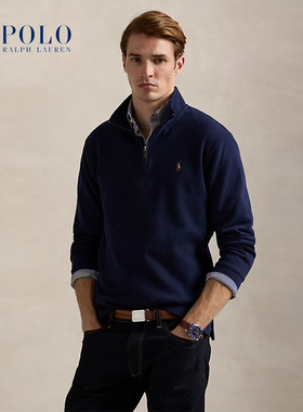 冬新款RALPH LAUREN拉夫劳伦男士针织衫半拉链保暖卫衣外套小马标