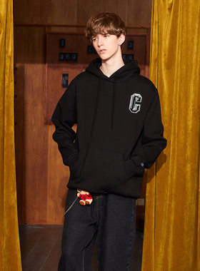 正品CHAMPION美版冠军Life春季男女刺绣C标加绒连帽卫衣外套潮牌