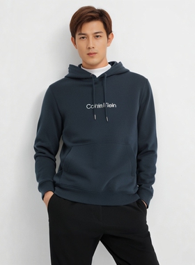 Calvin Klein/凯文克莱CK卫衣男连帽衫字母刺绣标运动休闲套头衫