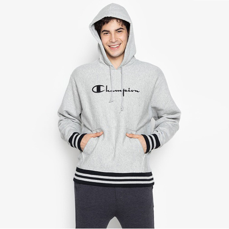 正品CHAMPION冠军Life新款男女情侣刺绣字母加绒休闲连帽卫衣外套