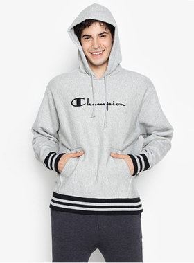 正品CHAMPION冠军Life新款男女情侣刺绣字母加绒休闲连帽卫衣外套