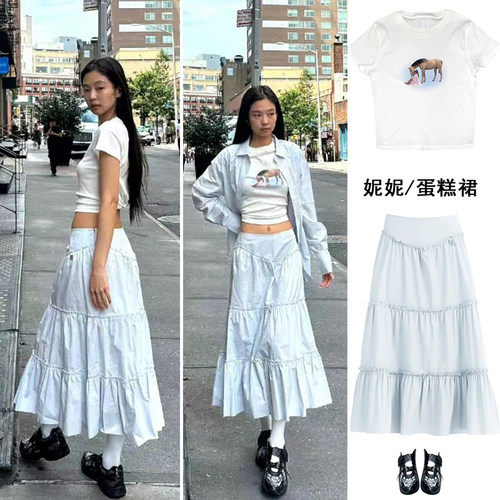 Jennie同款气质半身裙女2025新款