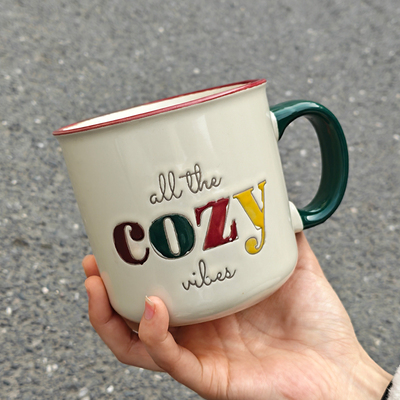 食魔师字母陶瓷马克杯尾货清仓处理大容量办公室水杯咖啡杯 600ML