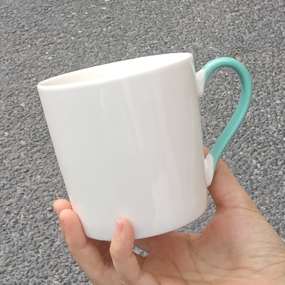 食魔师简约陶瓷马克杯尾货清仓处理色釉手柄杯办公室咖啡杯 400ML