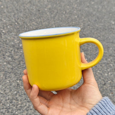 食魔师简约黄色陶瓷马克杯尾货清仓处理家用男女款简约杯子 380ML