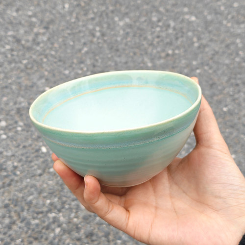 食魔师简约陶瓷碗尾货清仓处理家用米饭碗高颜值餐具绿色碗 320ML