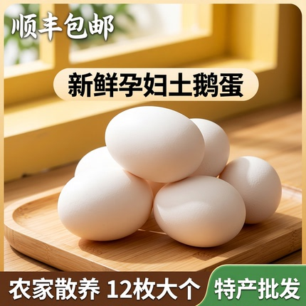 顺丰包邮农家土特产散养鹅蛋新鲜孕妇大鹅蛋正宗6-12个精品生鹅蛋
