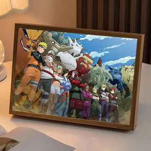 火影忍者灯光画宇智波佐助斑鼬带土鸣人动漫周边装 饰摆件发光画