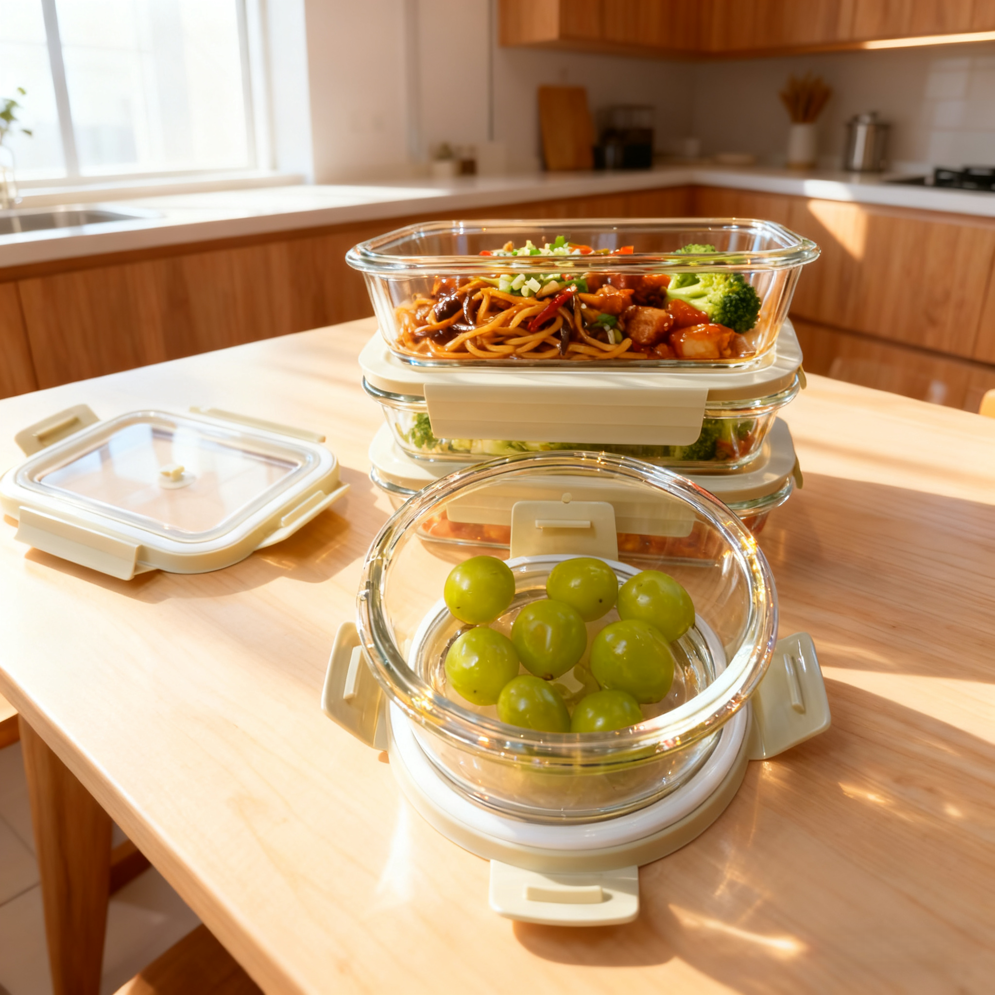 江盛玻璃饭盒微波炉加热专用饭盒分隔便当盒水果食品级保鲜盒饭盒,餐饮具,保鲜盒,淘宝优惠券,粉丝福利购,淘宝优惠卷