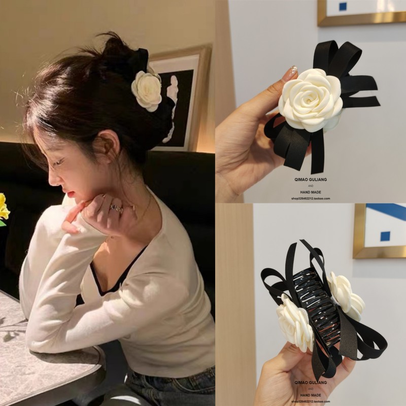 sevencats山茶花抓夹韩系发饰