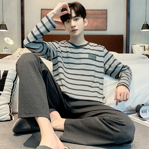 浪莎秋冬季可外穿德绒睡衣男套装