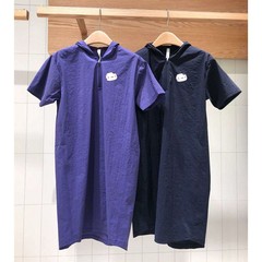2025春夏新品货零素然深紫宽松薄尼龙梭织布带帽连衣裙A0203DR0