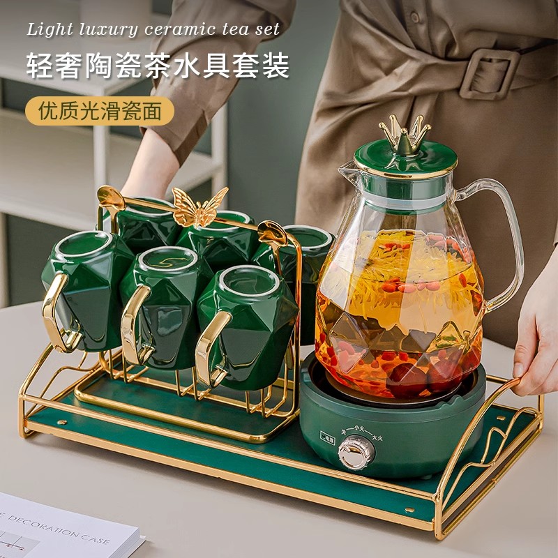 水具套装家用客厅轻奢待客杯子水壶水杯茶具喝水泡水壶茶杯茶壶
