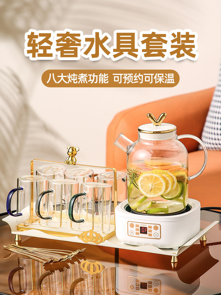 水杯家用套装茶杯一人一色玻璃水壶杯招待家用水套装茶杯茶具