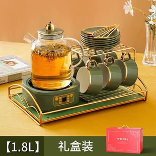 玻璃花草茶具电加热泡茶壶煮茶器下午茶茶具花茶厂 库水果茶壶套装
