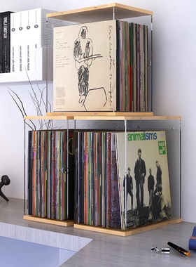 黑胶唱片架古典怀旧LP唱片收纳架黑胶碟片收纳箱CD架收纳架DVD收纳架ps4游戏光盘整理架 蓝光碟 黑胶碟片架