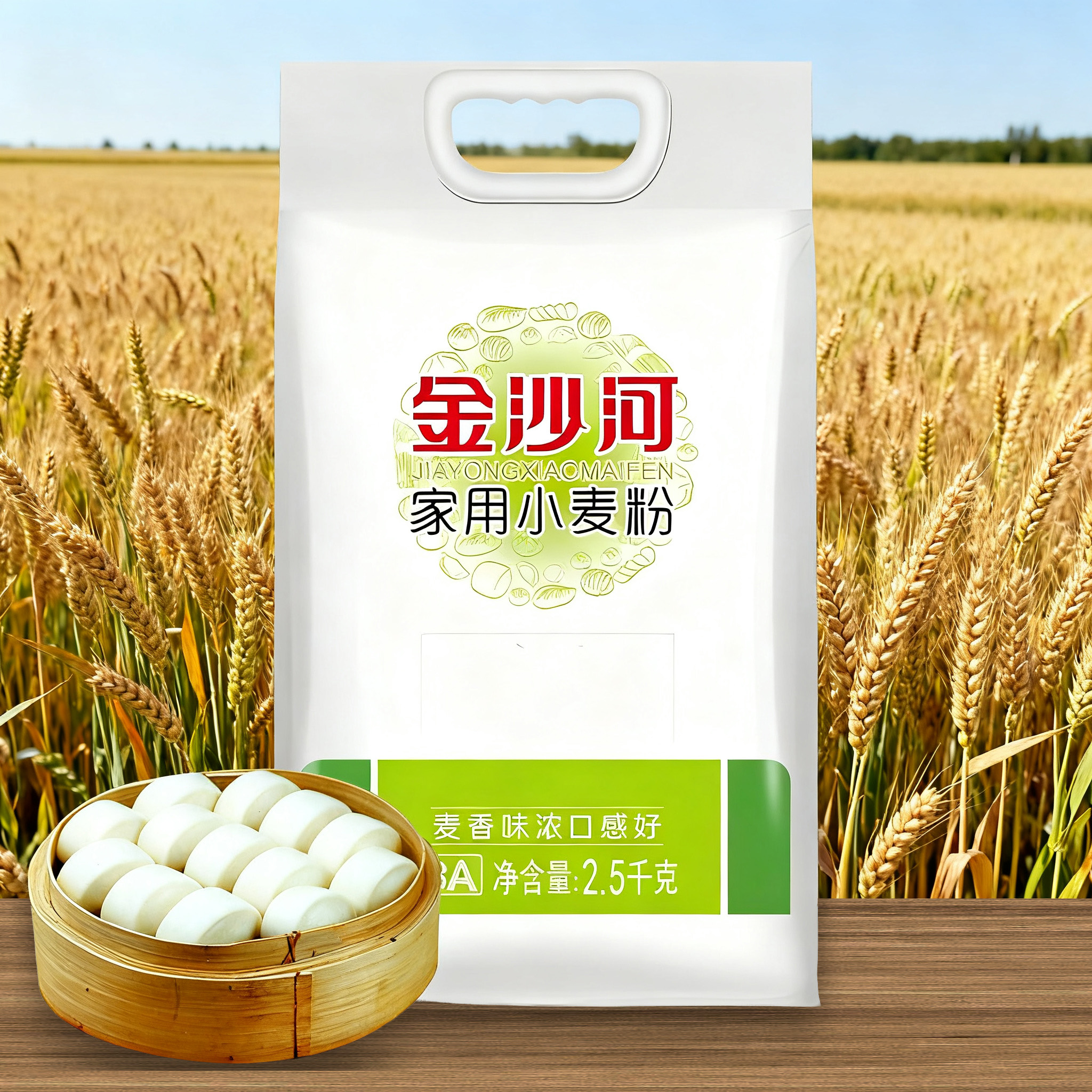 金沙河家用小麦粉5斤白面蒸包子
