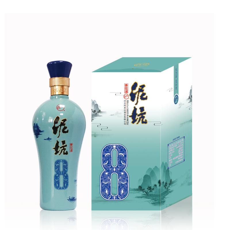 泥坑 浓香型白酒河北邢台特产42度青花8单瓶装500ml