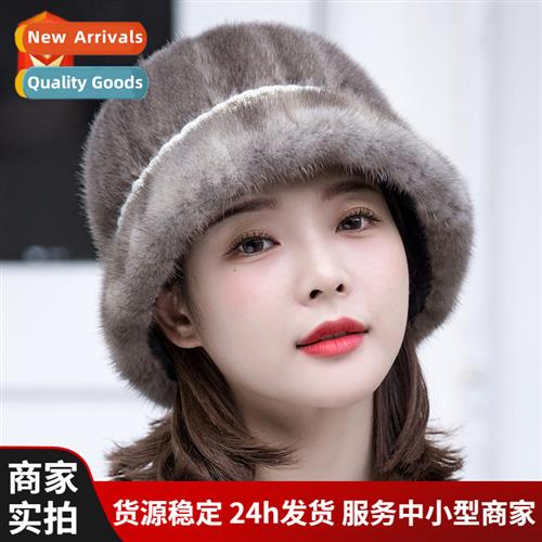 Whole mink fur hat Korean versi fashi temperament mink hai