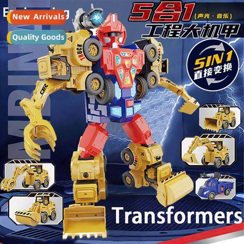 Transformers car Kg toys 5 six combined engineering car robo