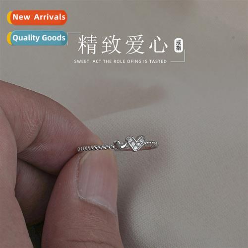 New double love heart ring female fashi persaly simple finge