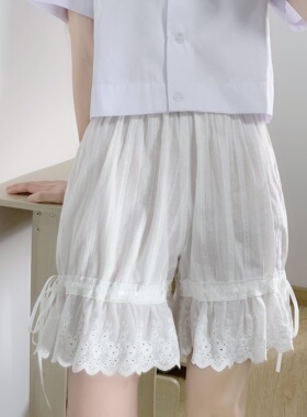 安全裤女夏天薄款纯棉jk打底裤夏防走光可外穿白色南瓜裤保险短裤