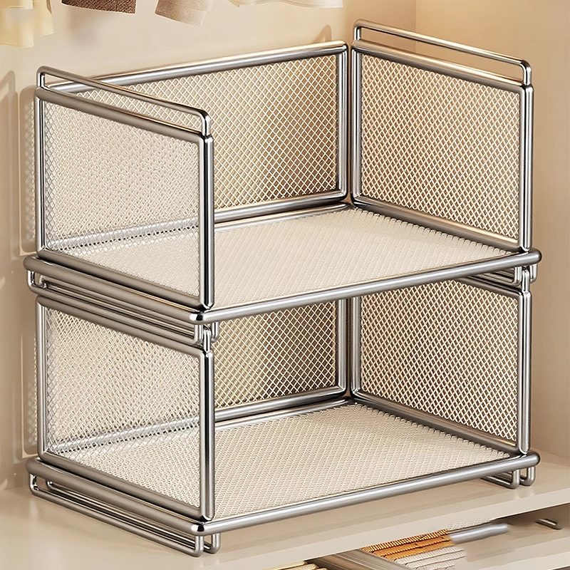 可叠加衣柜分层置储物架子神器