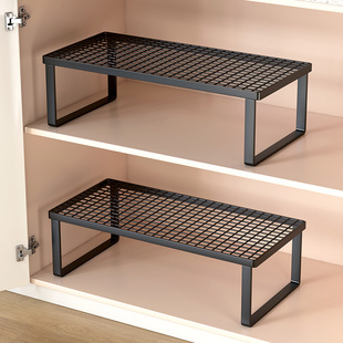 整体橱柜分层架厨房锅架置物架灶台餐具收纳层架水槽下双层锅子分