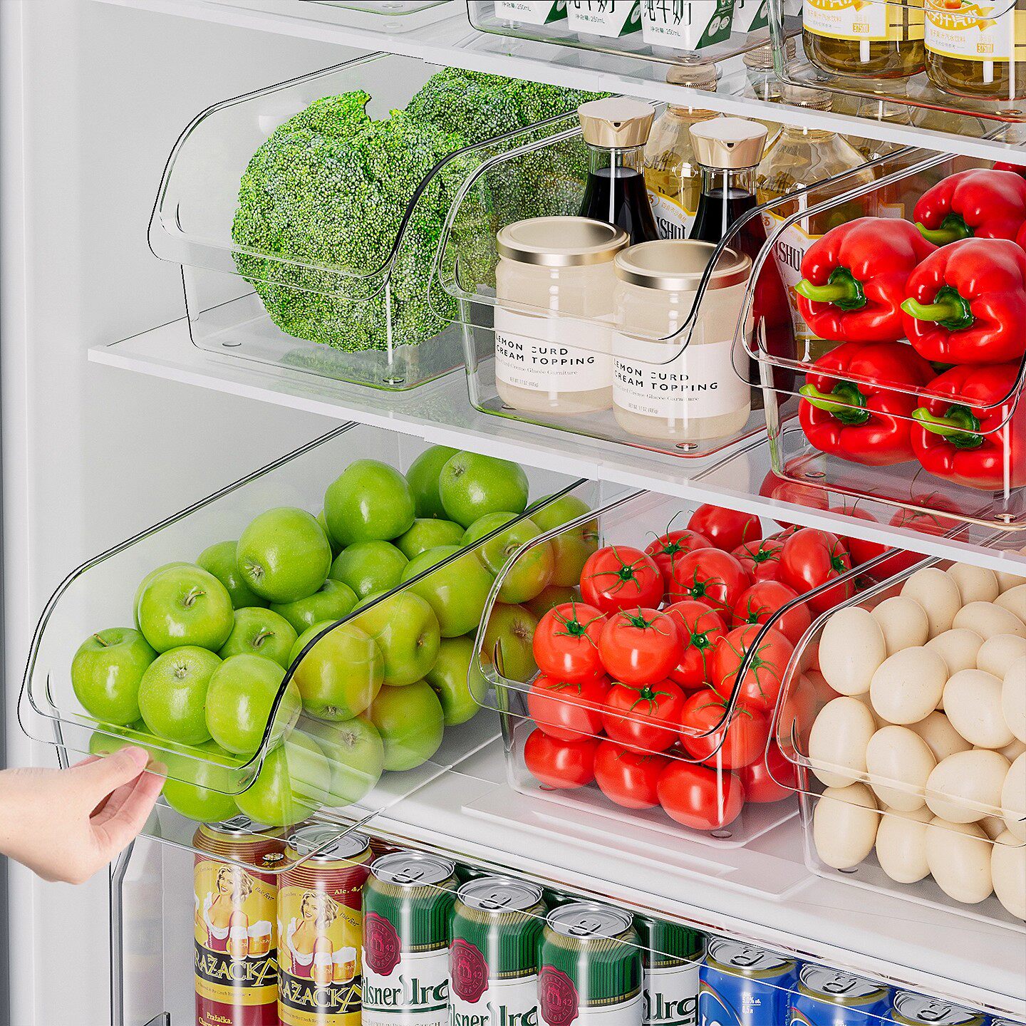 冰箱收纳盒整理盒食品级厨房冷冻专用水果鸡蛋储物盒子抽屉式透明,收纳整理,毛绒玩具收纳桶/箱,淘宝优惠券,粉丝福利购,淘宝优惠卷