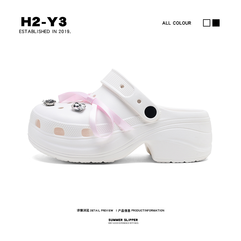 厚底洞洞鞋女夏季2024新款外穿