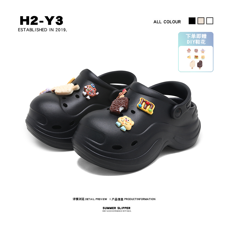 开口笑洞洞鞋女夏季2024新款外穿