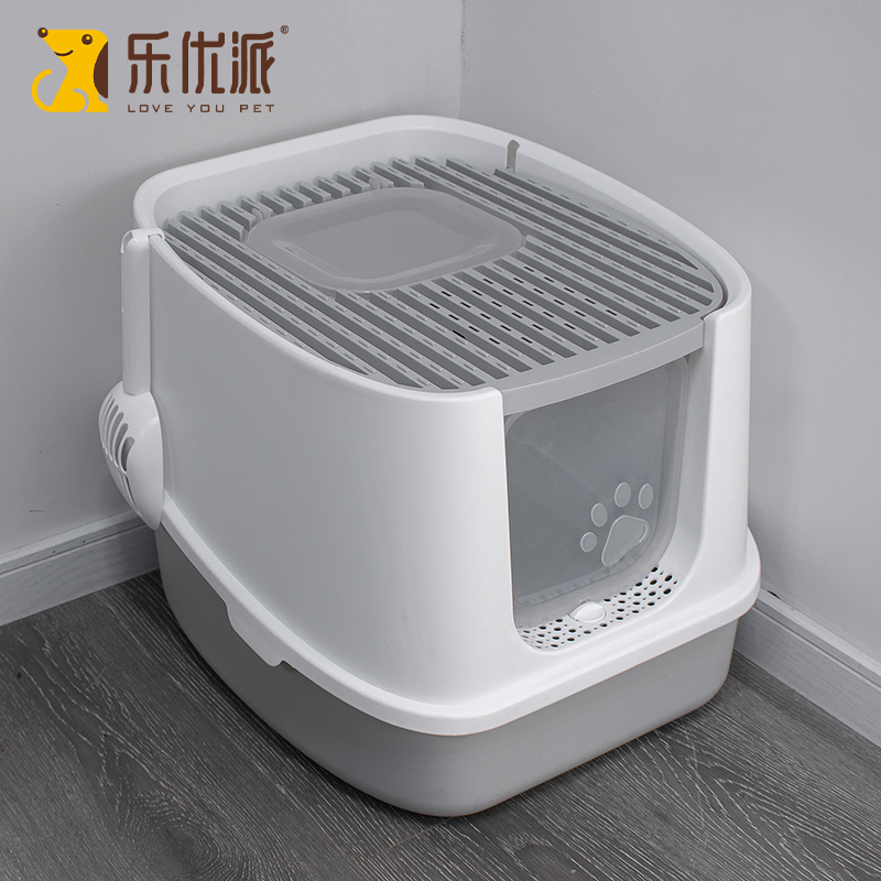 乐优派猫砂盆全封闭特大号猫厕所防外溅幼猫成猫超大号猫沙盆